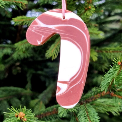 Handmade Natural Soap Ornament – Candy Cane